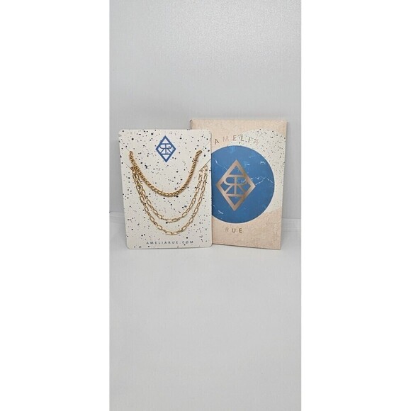 AMELIA RUE Multi Strand Layering Necklace Set 13.5” + 6.5 16” + Extenders - Picture 1 of 3